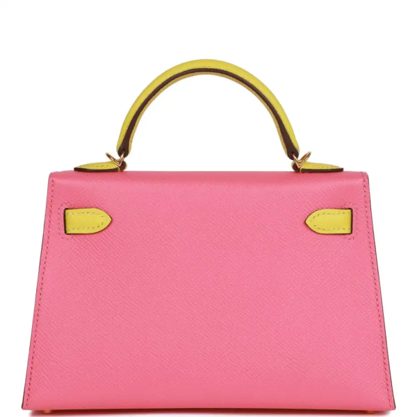 hermès special order (hss) kelly sellier 20 rose azalee and lime epsom gold hardware