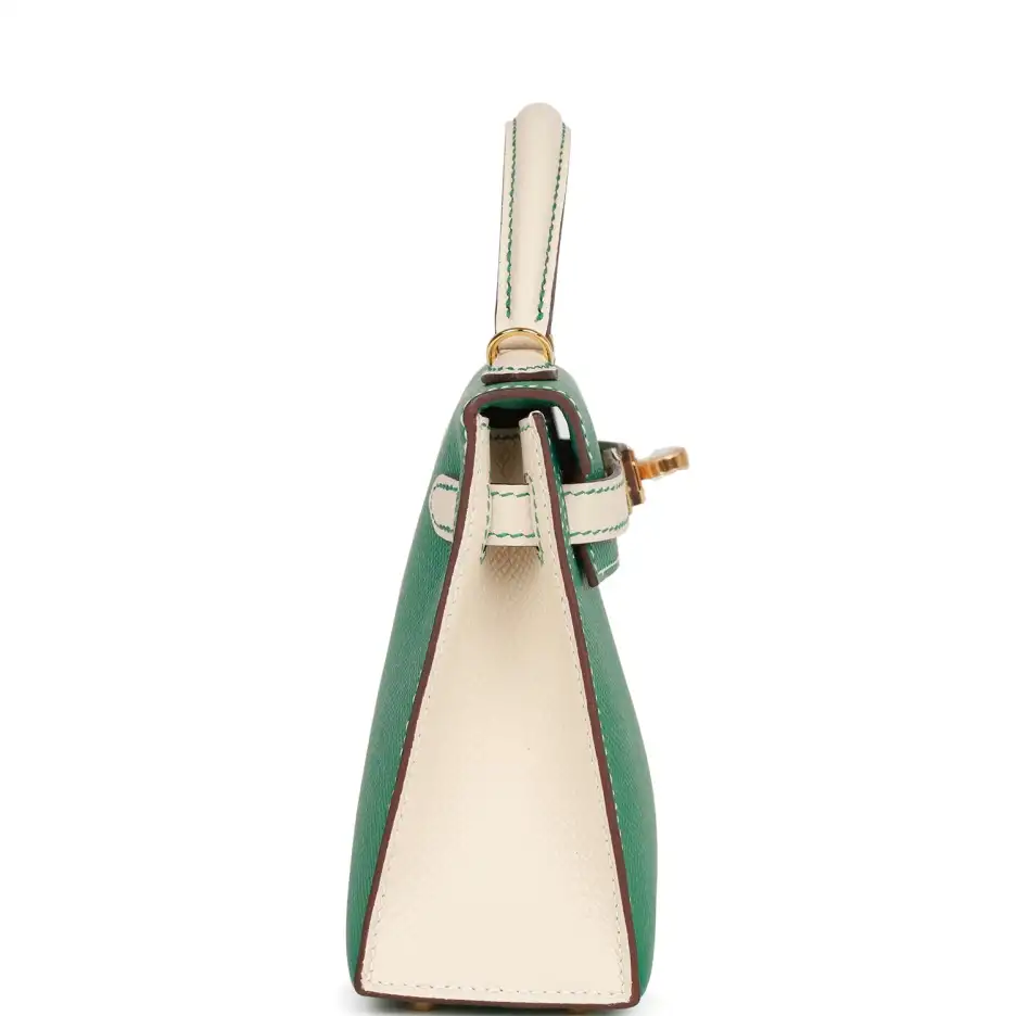 hermès special order (hss) kelly sellier 20 vert jade and craie epsom gold hardware hermès special order (hss) kelly sellier 20 vert jade and craie epsom gold hardware