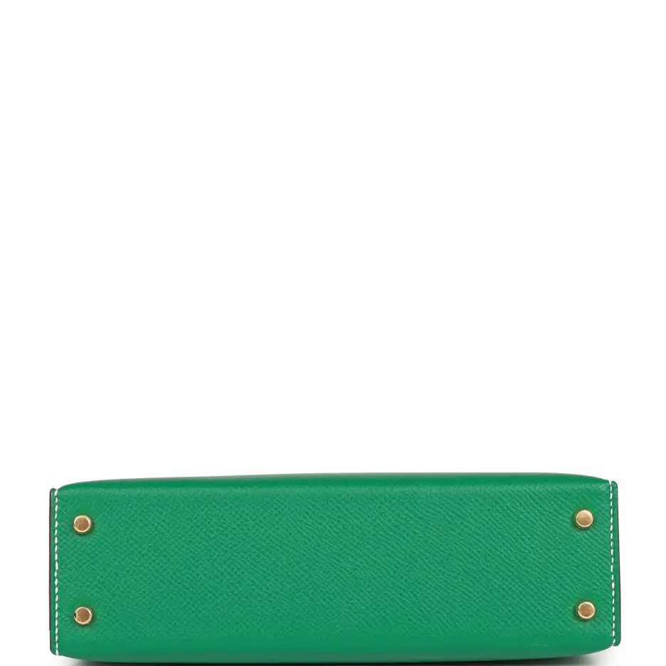 hermès special order (hss) kelly sellier 20 vert jade and craie epsom gold hardware hermès special order (hss) kelly sellier 20 vert jade and craie epsom gold hardware