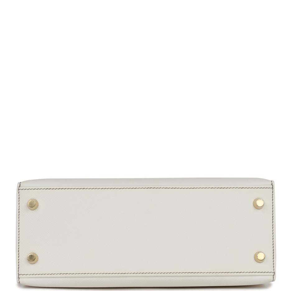 hermès special order (hss) kelly sellier 25 white and etoupe epsom gold hardware hermès special order (hss) kelly sellier 25 white and etoupe epsom gold hardware