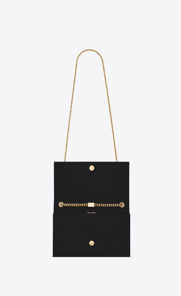 medium kate tassel in grain de poudre embossed leather black