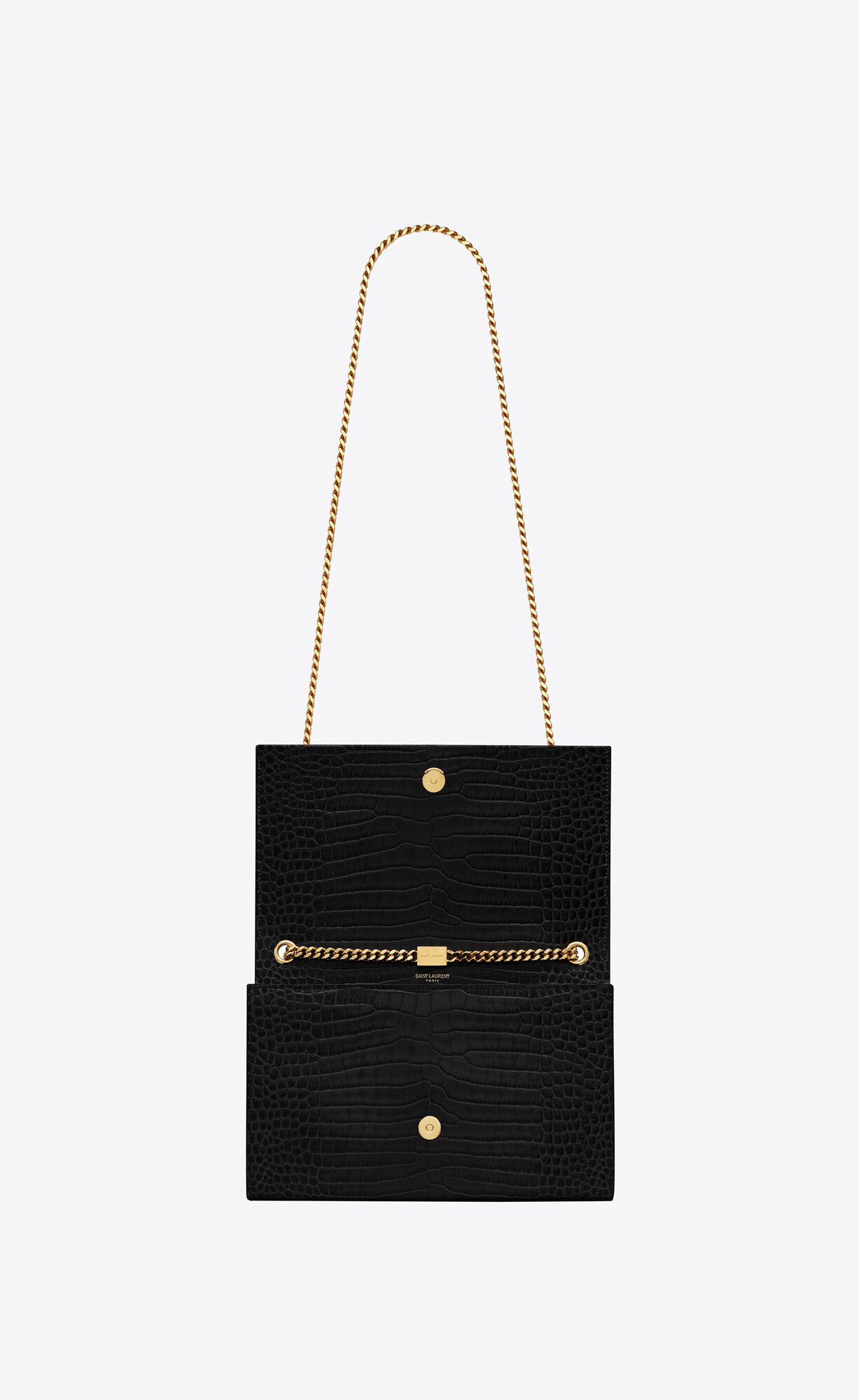 medium kate tassel in crocodile embossed leather black medium kate tassel in crocodile embossed leather black