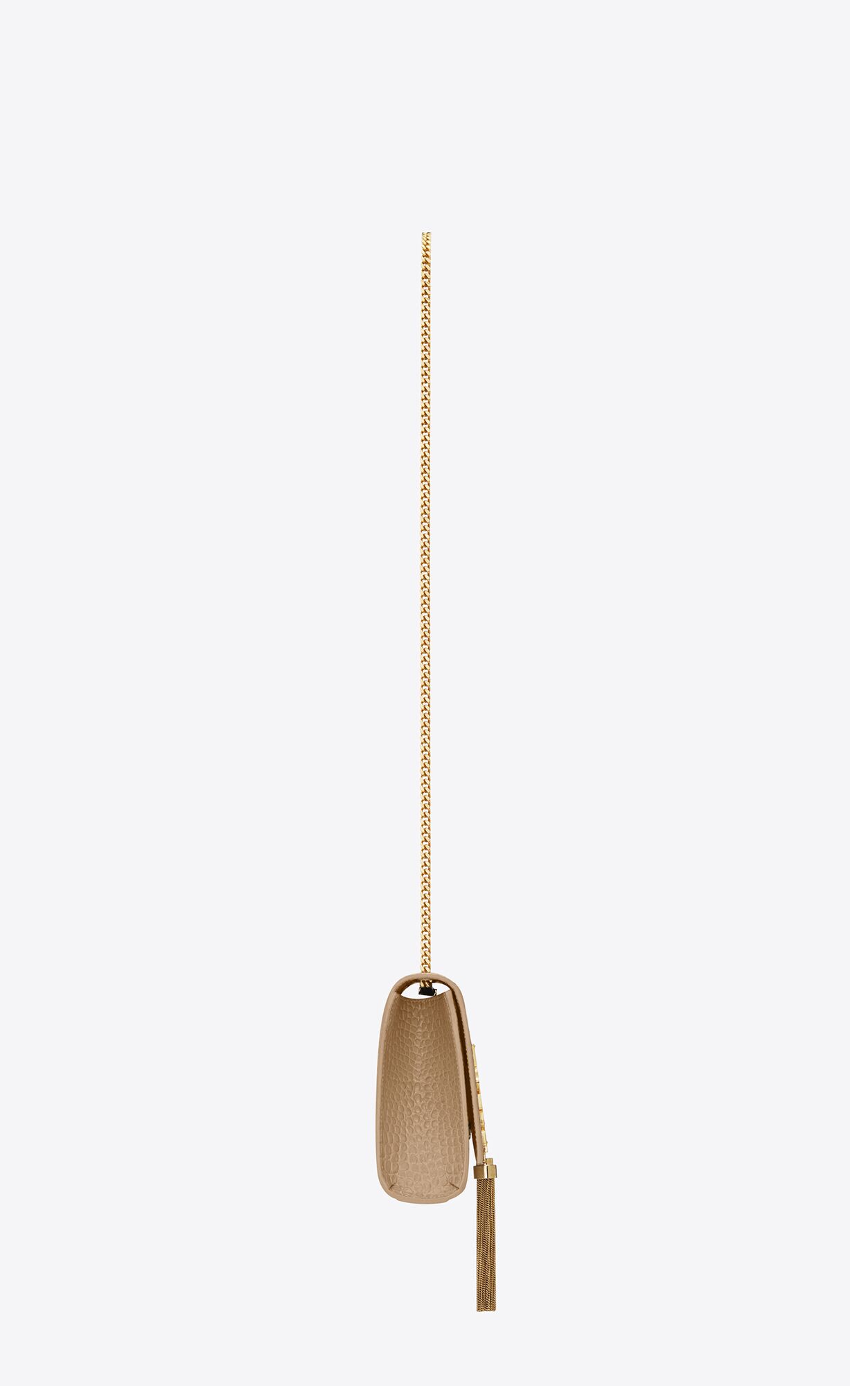 medium kate tassel in crocodile embossed leather dark beige medium kate tassel in crocodile embossed leather dark beige