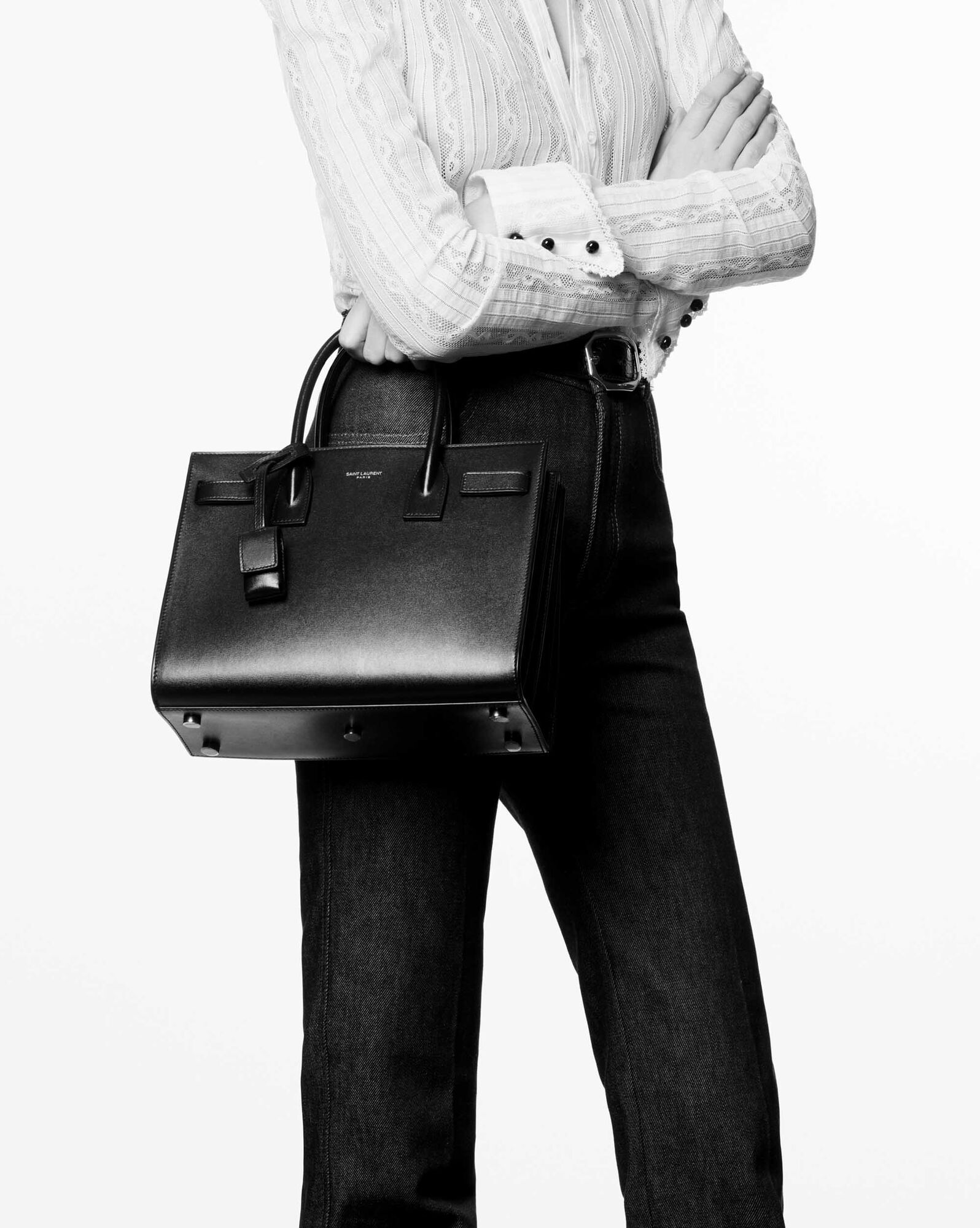 small sac de jour in smooth leather noir small sac de jour in smooth leather noir