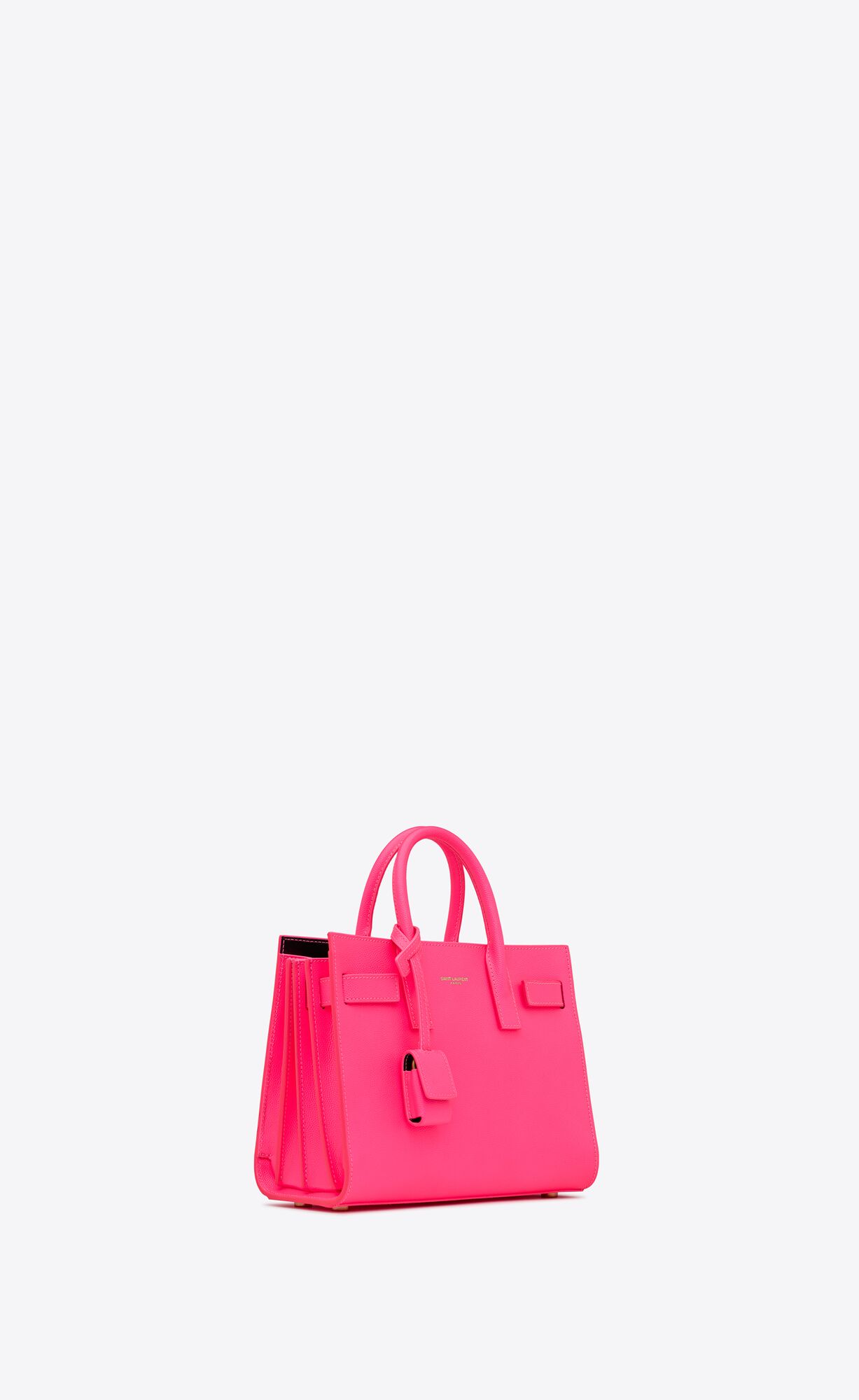 sac de jour nano in grain de poudre embossed leather neon pink and black sac de jour nano in grain de poudre embossed leather neon pink and black