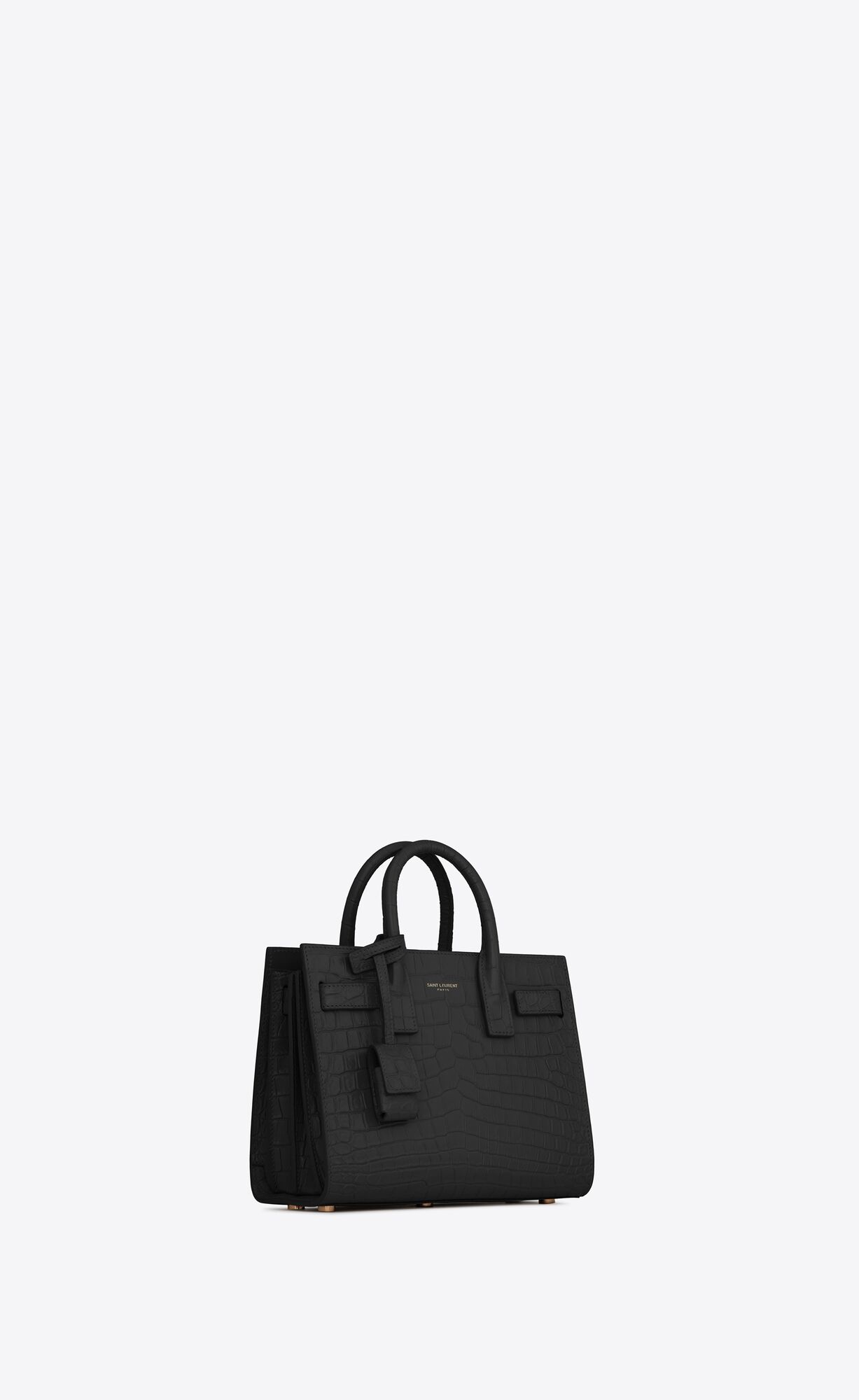 small sac de jour in matte crocodile embossed leather black small sac de jour in matte crocodile embossed leather black
