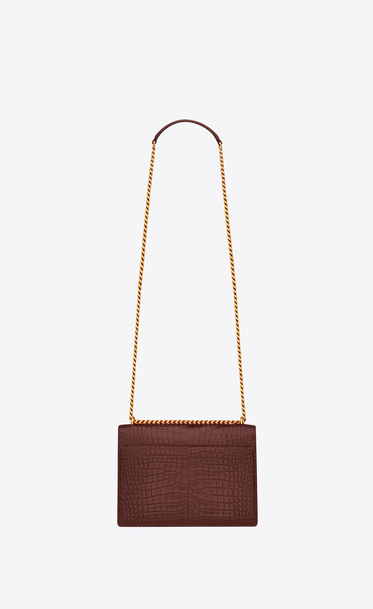 medium sunset in crocodile embossed leather red velvet medium sunset in crocodile embossed leather red velvet