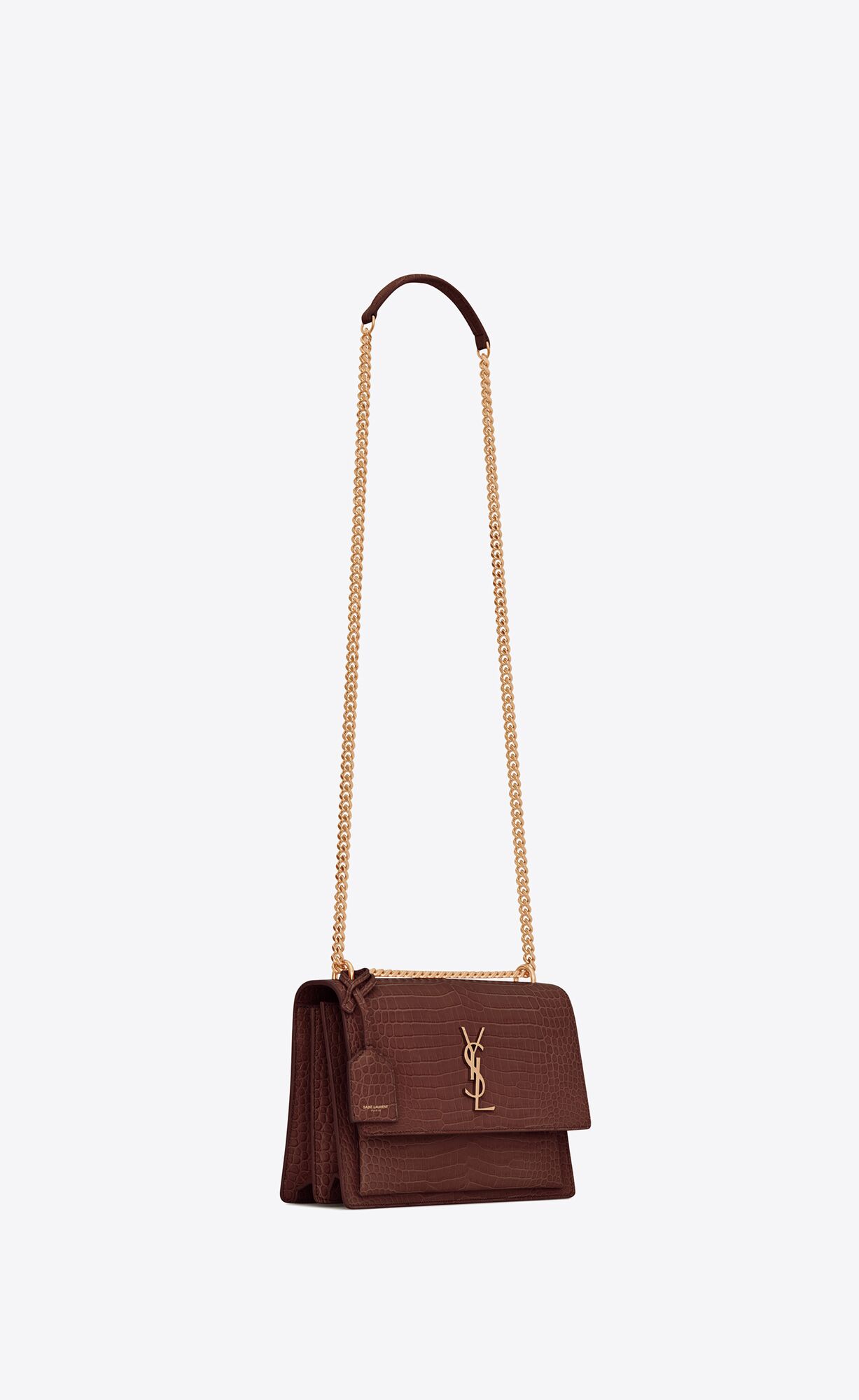 medium sunset in crocodile embossed leather red velvet medium sunset in crocodile embossed leather red velvet