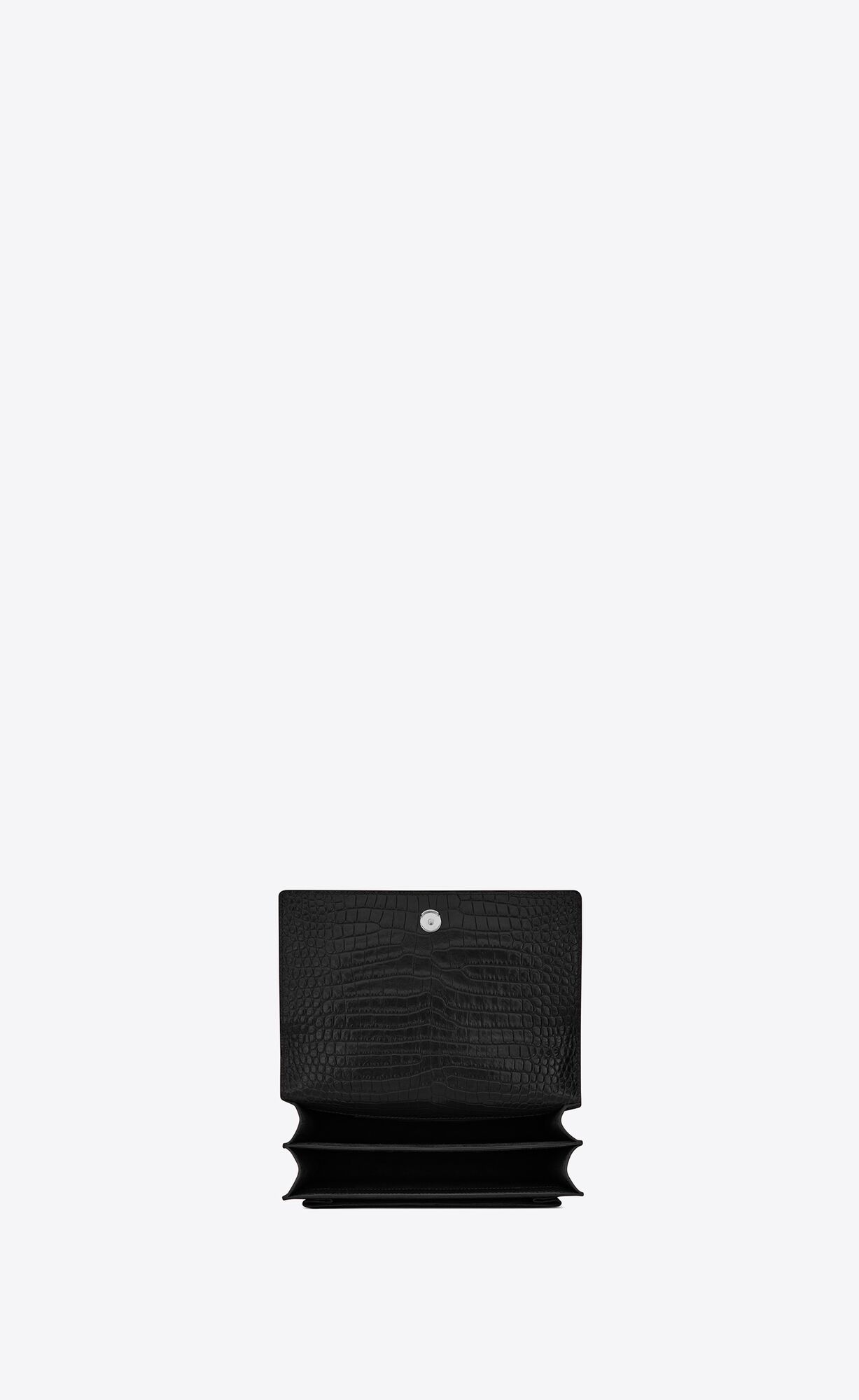 medium sunset in crocodile embossed leather noir medium sunset in crocodile embossed leather noir