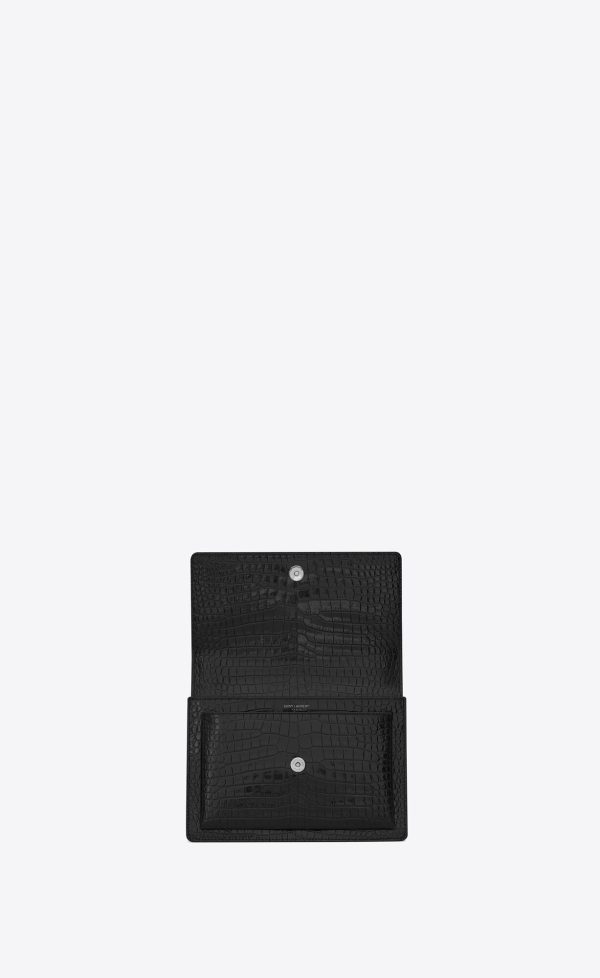 medium sunset in crocodile embossed leather noir