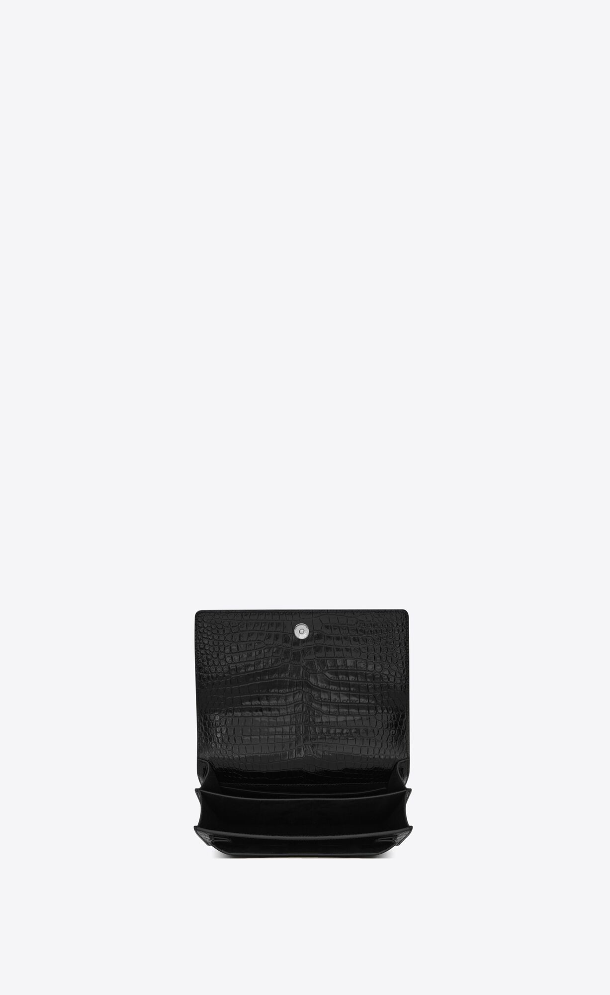 medium sunset in crocodile embossed leather noir medium sunset in crocodile embossed leather noir