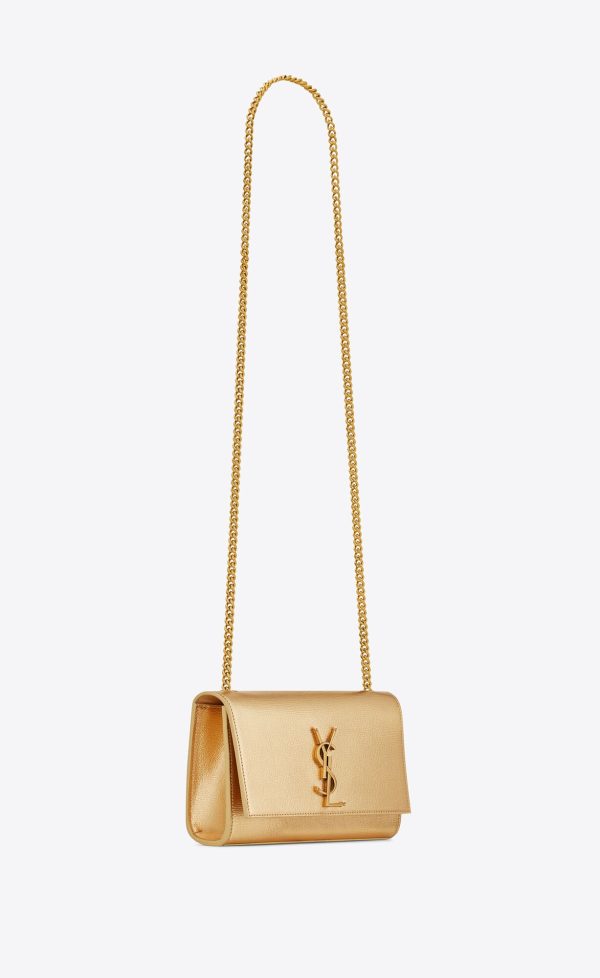 small kate in metallic leather gold