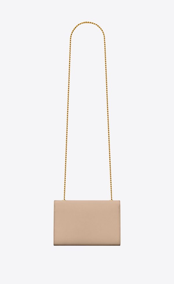 small kate in grain de poudre embossed leather dark beige