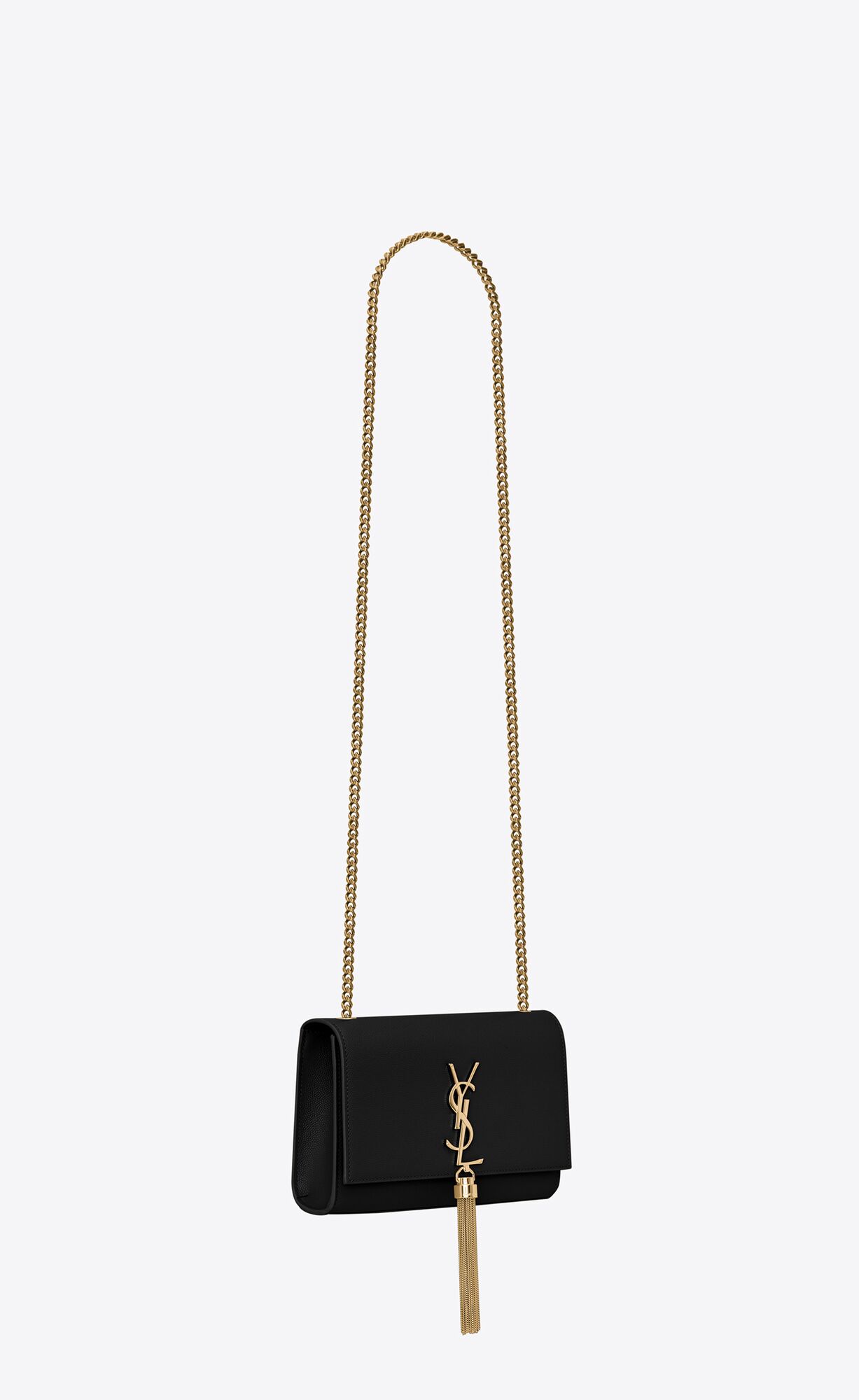 small kate tassel in grain de poudre embossed leather black small kate tassel in grain de poudre embossed leather black