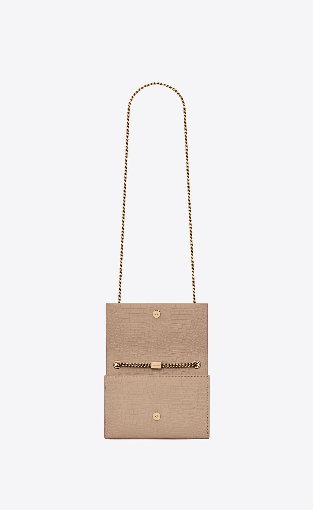 small kate tassel in crocodile embossed leather dark beige small kate tassel in crocodile embossed leather dark beige