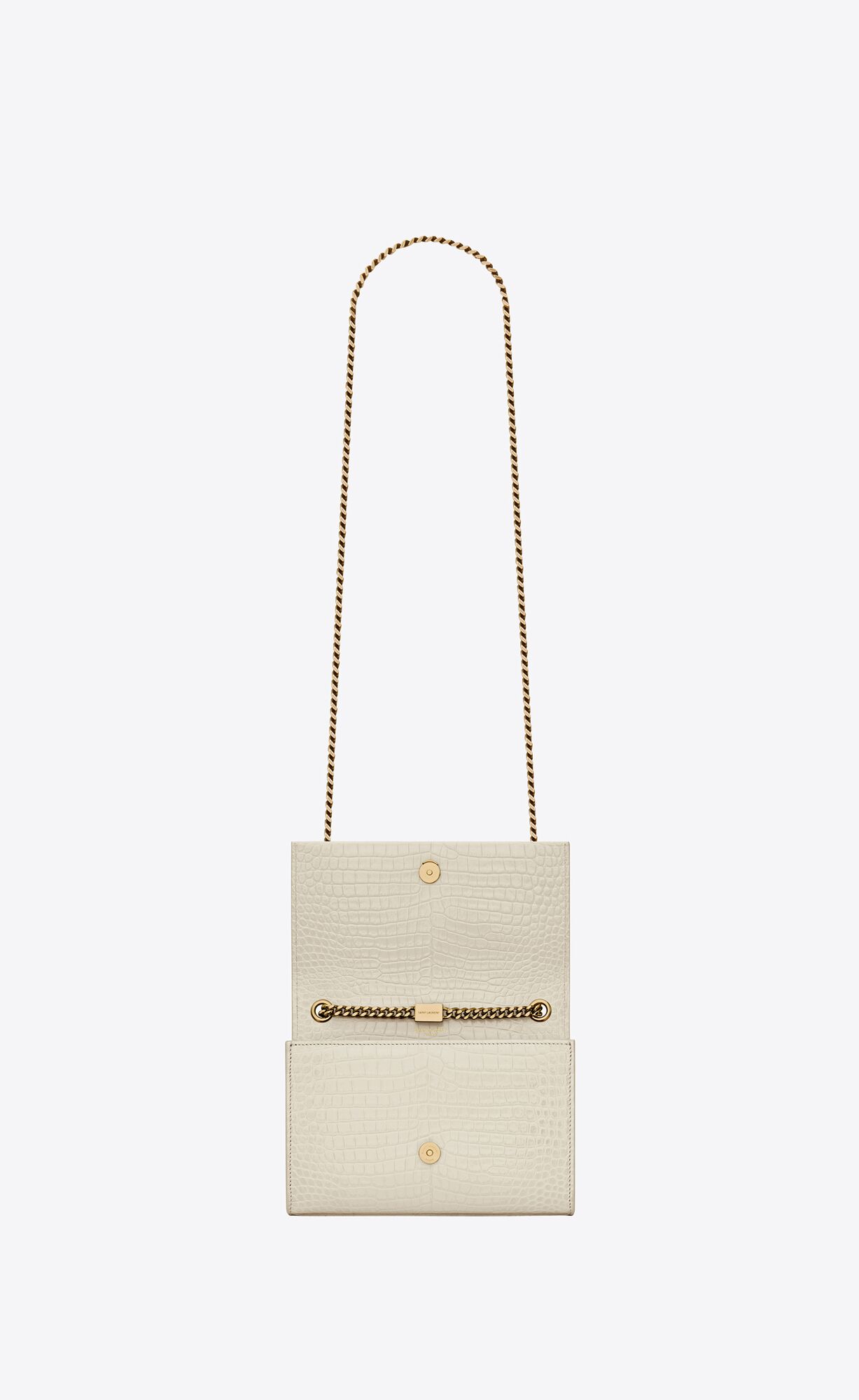 small kate tassel in crocodile embossed leather blanc vintage small kate tassel in crocodile embossed leather blanc vintage