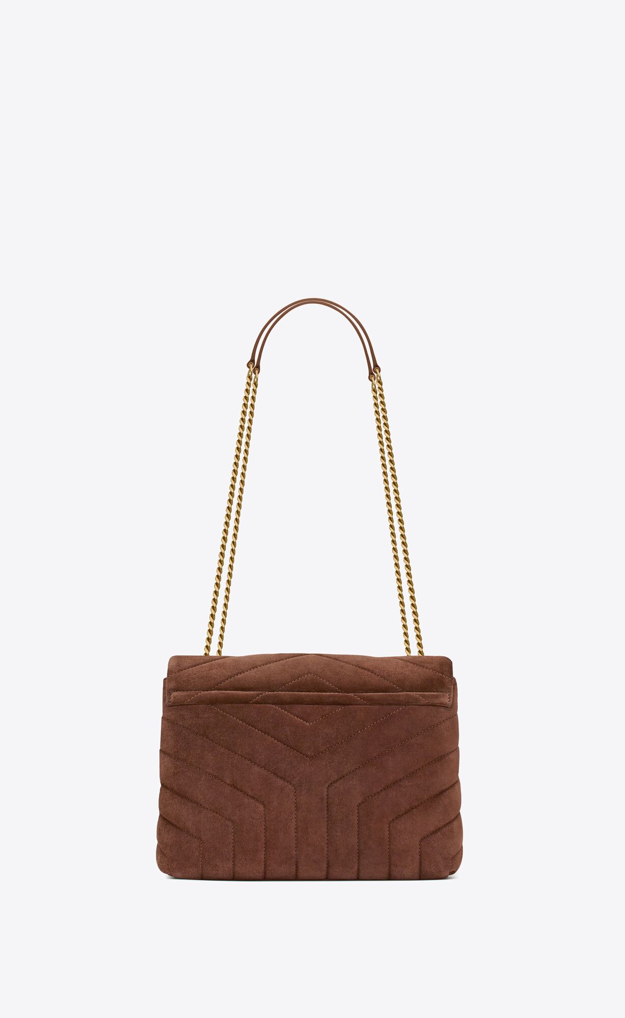 small loulou in quilted suede brown coffee small loulou in quilted suede brown coffee