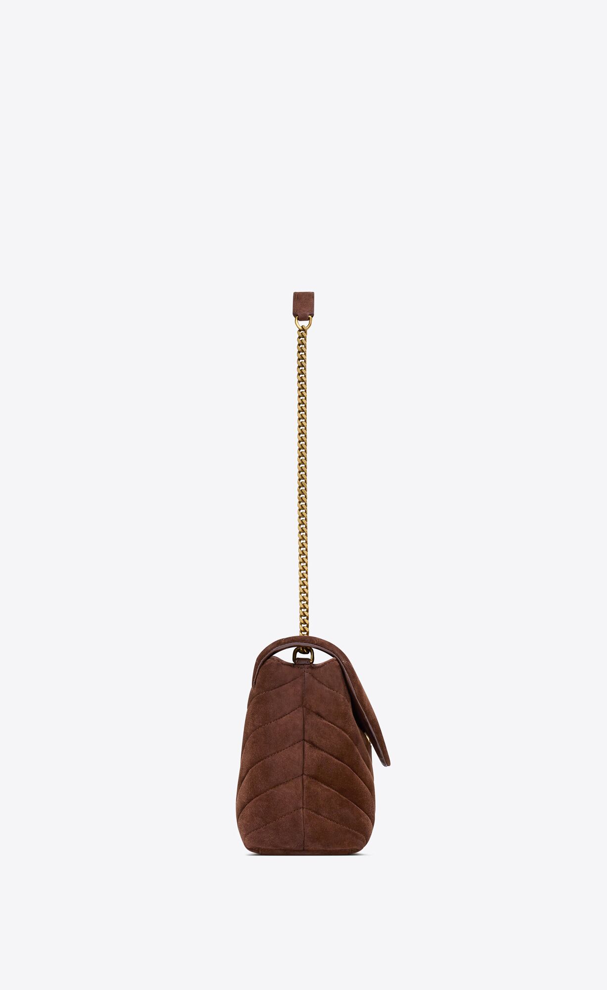 small loulou in quilted suede brown coffee small loulou in quilted suede brown coffee