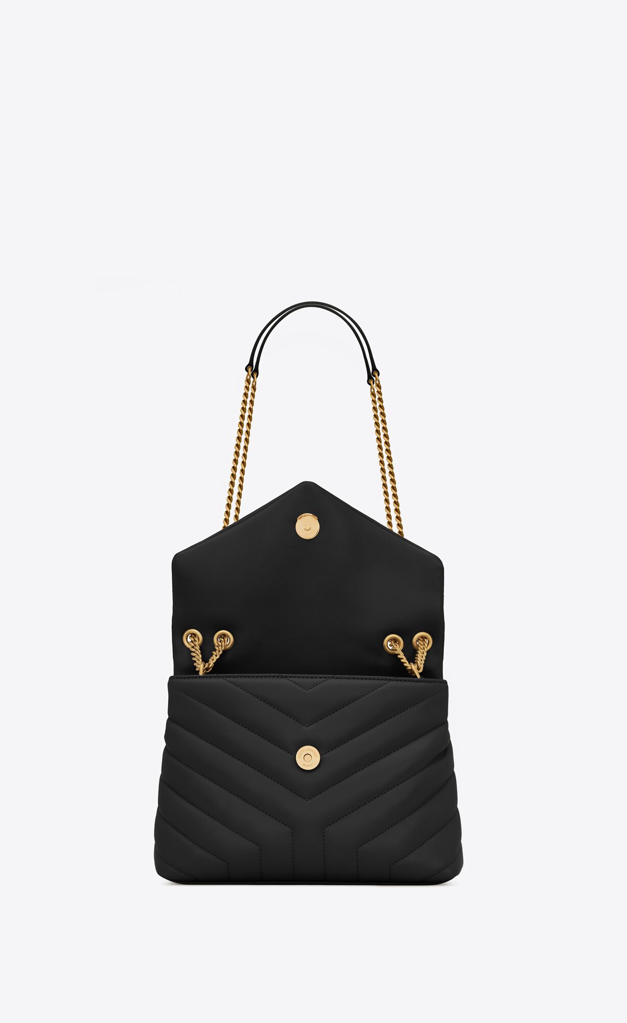 small loulou in quilted leather noir small loulou in quilted leather noir