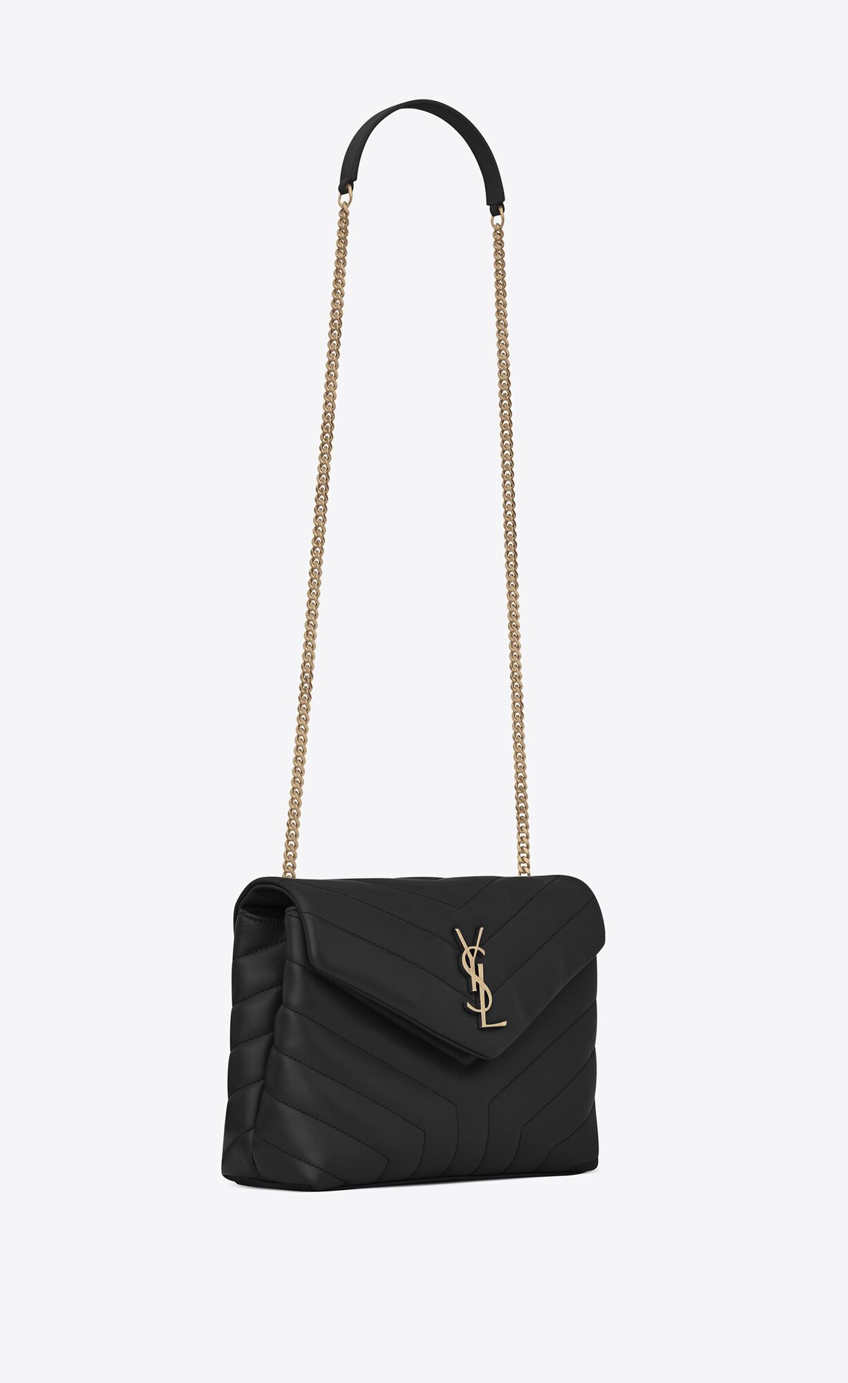 small loulou in quilted leather noir small loulou in quilted leather noir