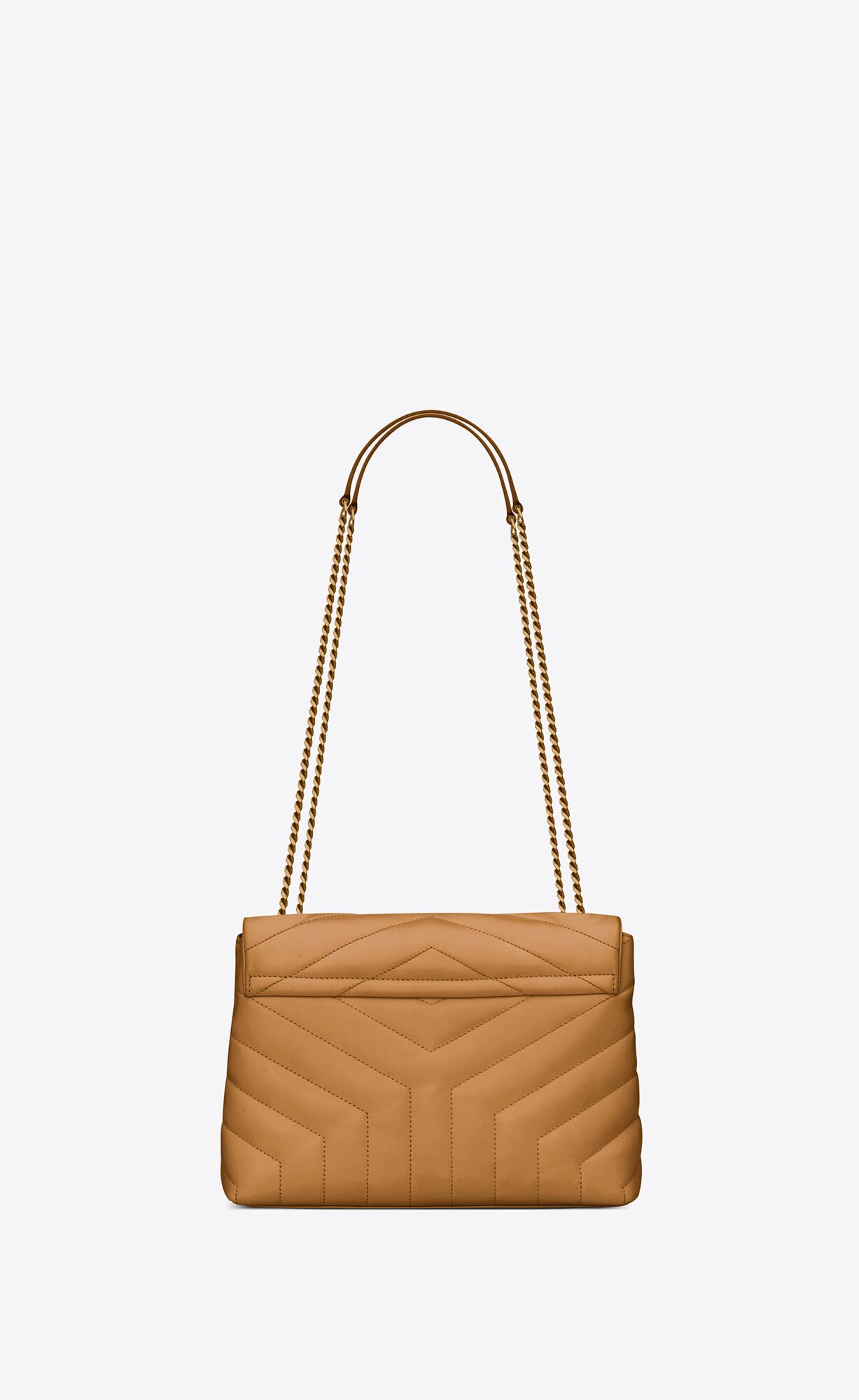 small loulou in quilted leather dark naturel small loulou in quilted leather dark naturel