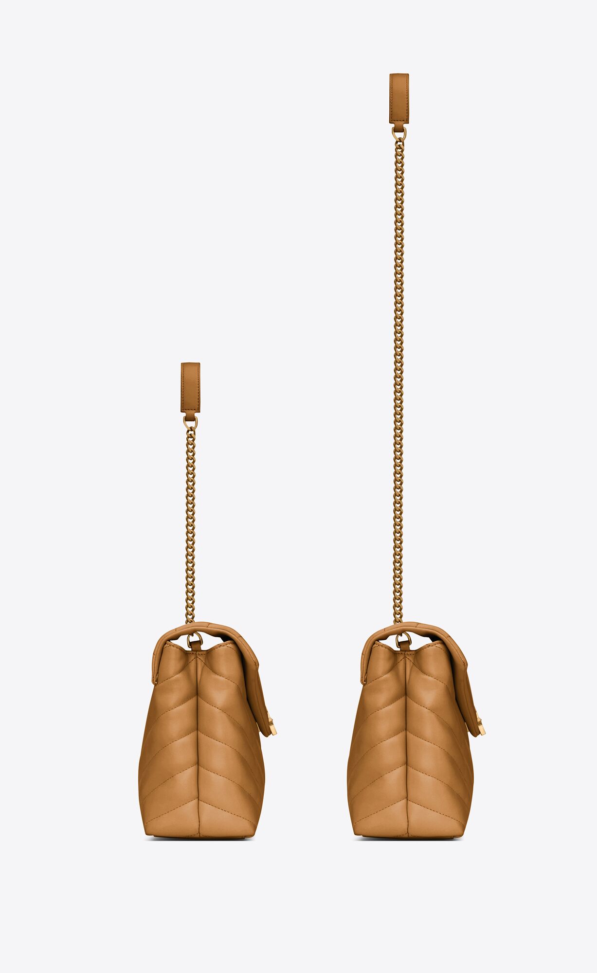 small loulou in quilted leather dark naturel small loulou in quilted leather dark naturel