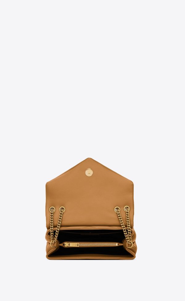 small loulou in quilted leather dark naturel