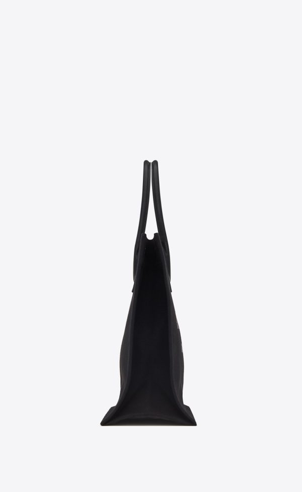 rive gauche tote in canvas black and white