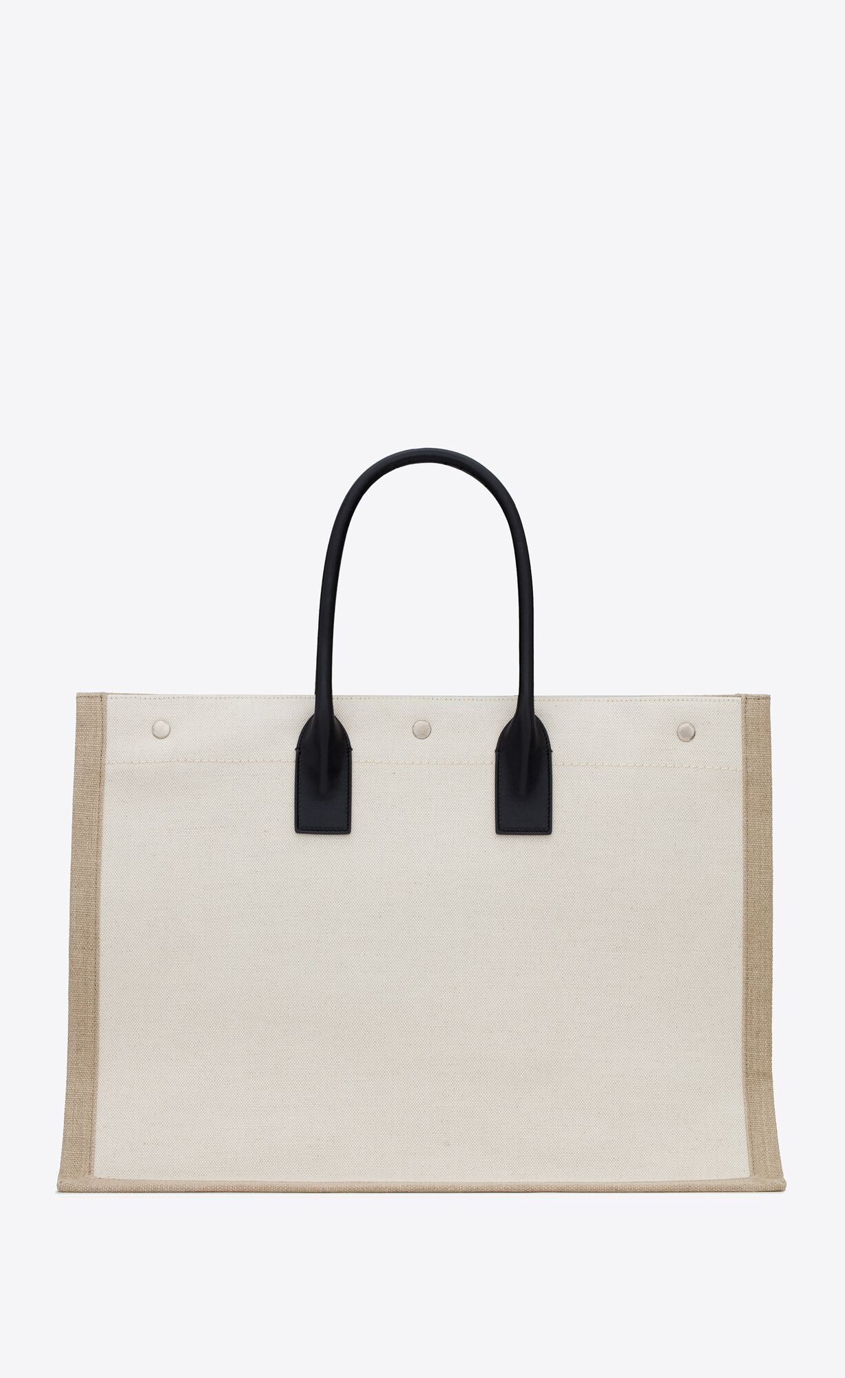 rive gauche tote in canvas white linen rive gauche tote in canvas white linen