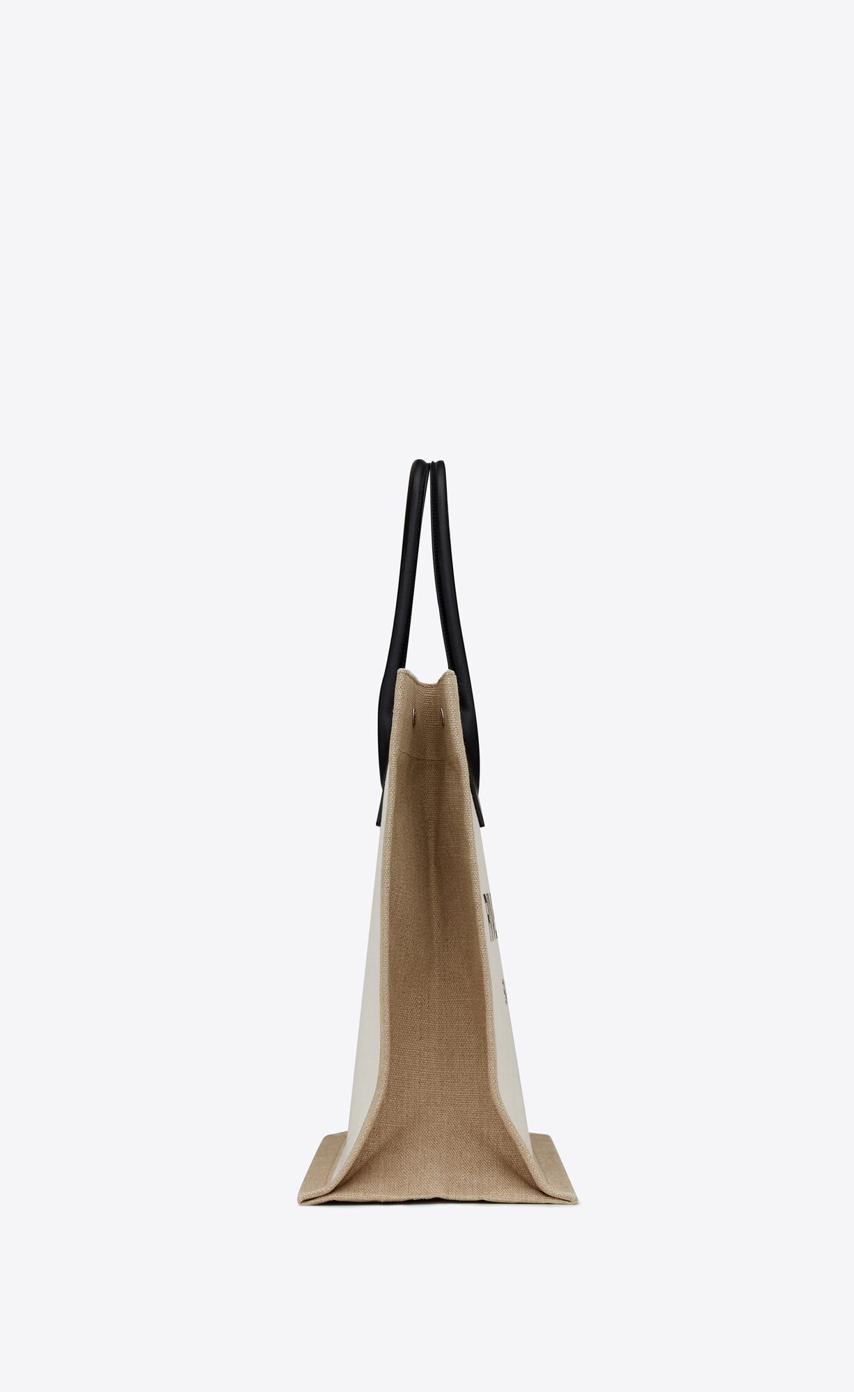 rive gauche tote in canvas white linen rive gauche tote in canvas white linen