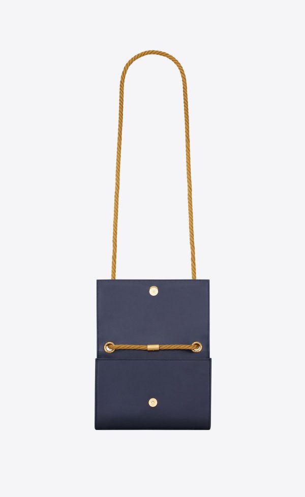 kate small chain bag in soft leather marine