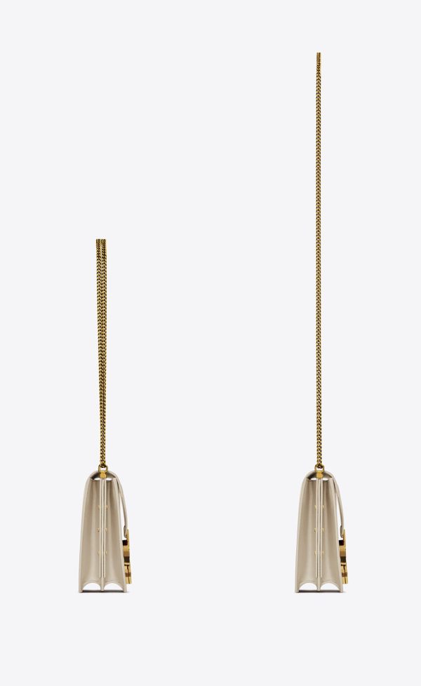 cassandra medium chain bag in smooth leather blanc vintage