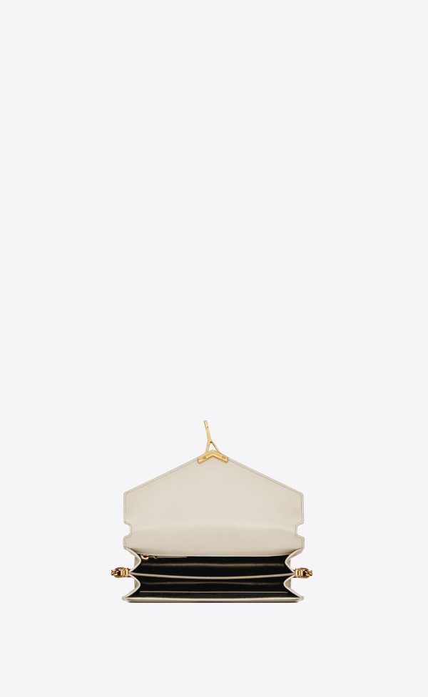 cassandra medium chain bag in smooth leather blanc vintage