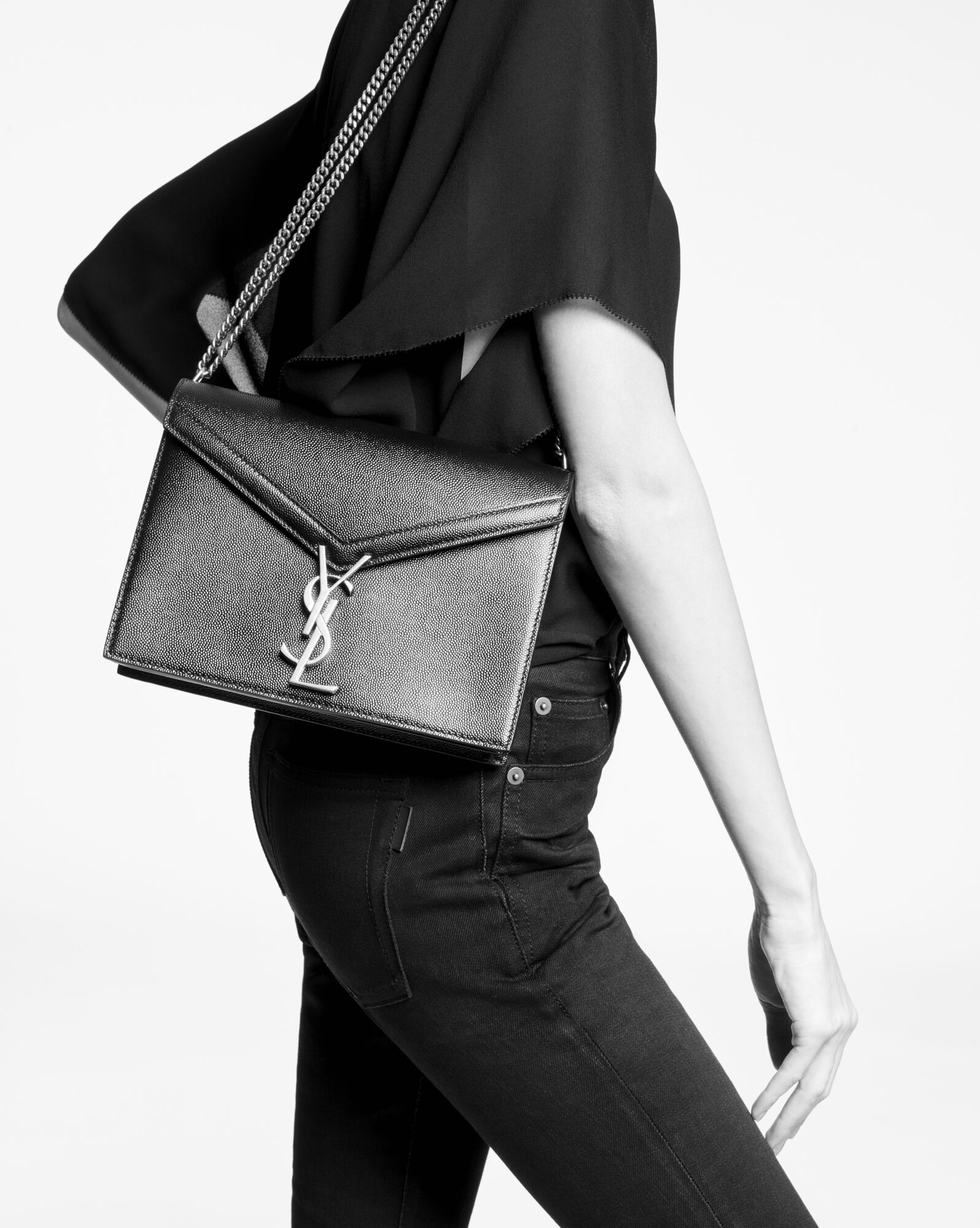cassandra medium chain bag in crocodile embossed shiny leather dark beige cassandra medium chain bag in crocodile embossed shiny leather dark beige