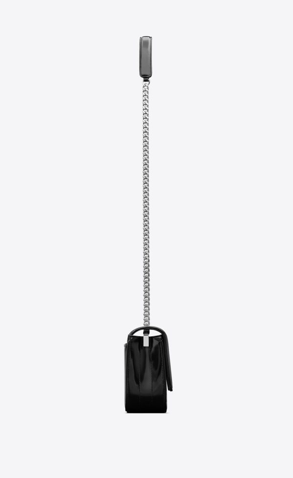 vicky small in quilted shiny leather black