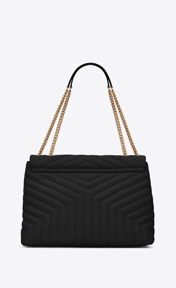 large loulou in quilted leather noir