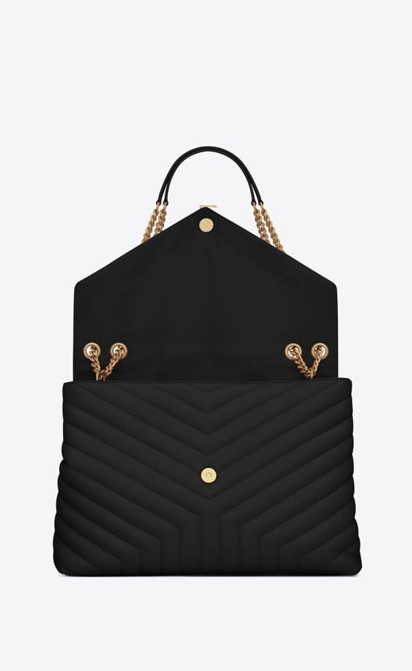 large loulou in quilted leather noir