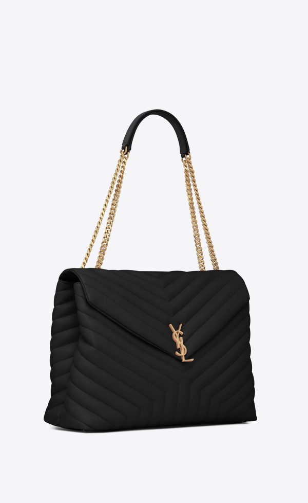 large loulou in quilted leather noir