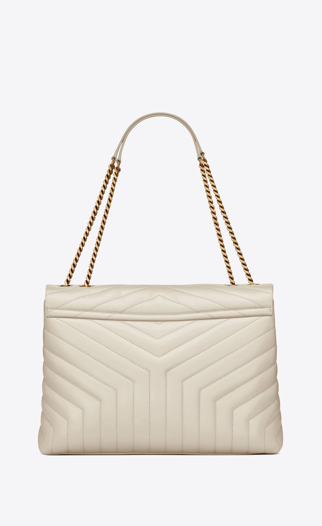 large loulou in quilted leather blanc vintage large loulou in quilted leather blanc vintage