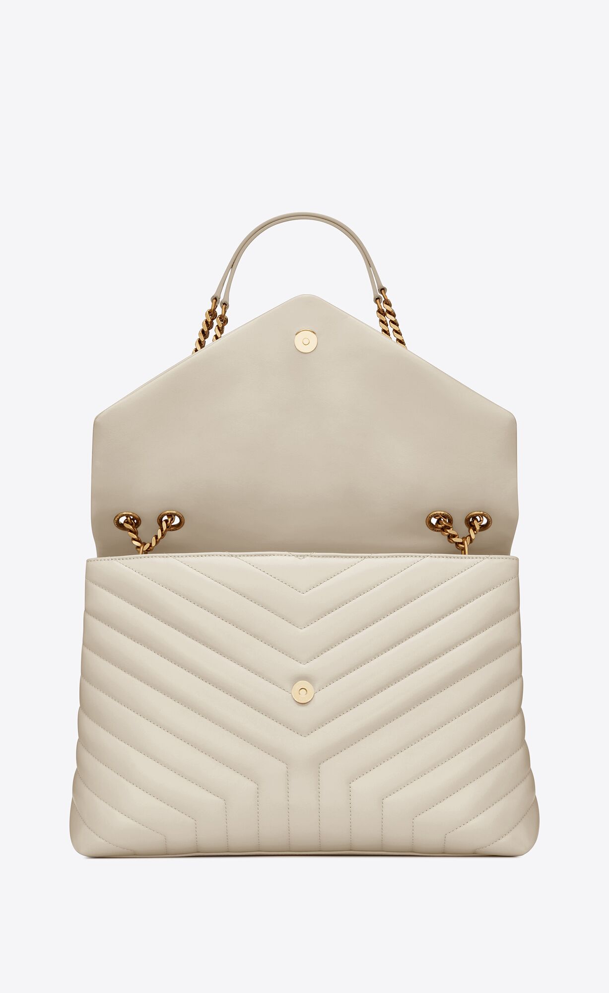 large loulou in quilted leather blanc vintage large loulou in quilted leather blanc vintage