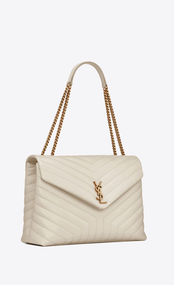 large loulou in quilted leather blanc vintage