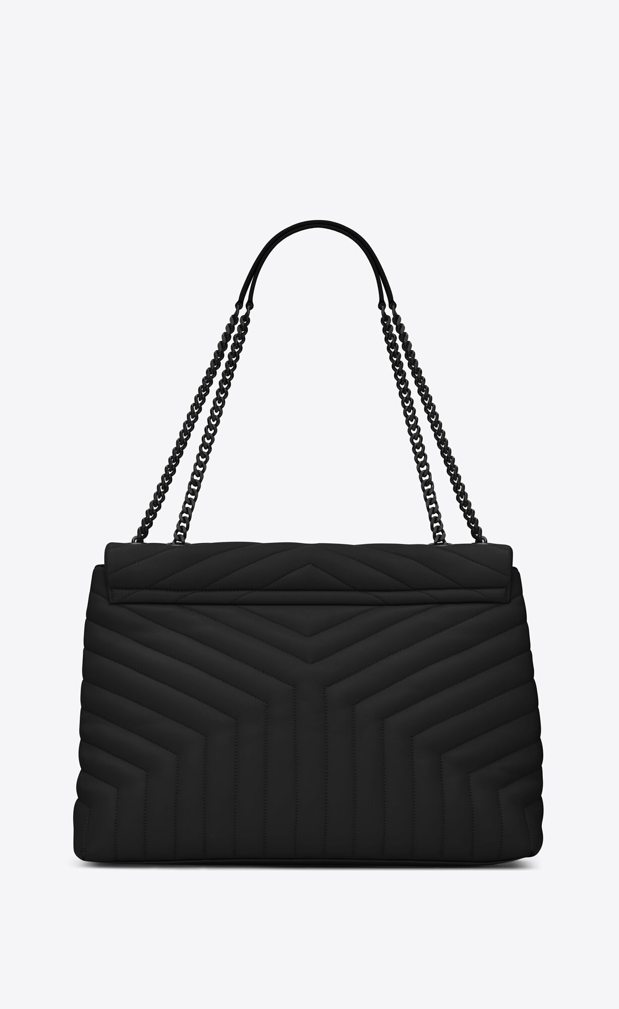 large loulou in quilted leather noir large loulou in quilted leather noir