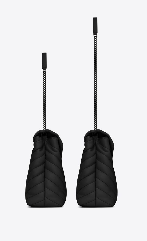 large loulou in quilted leather noir