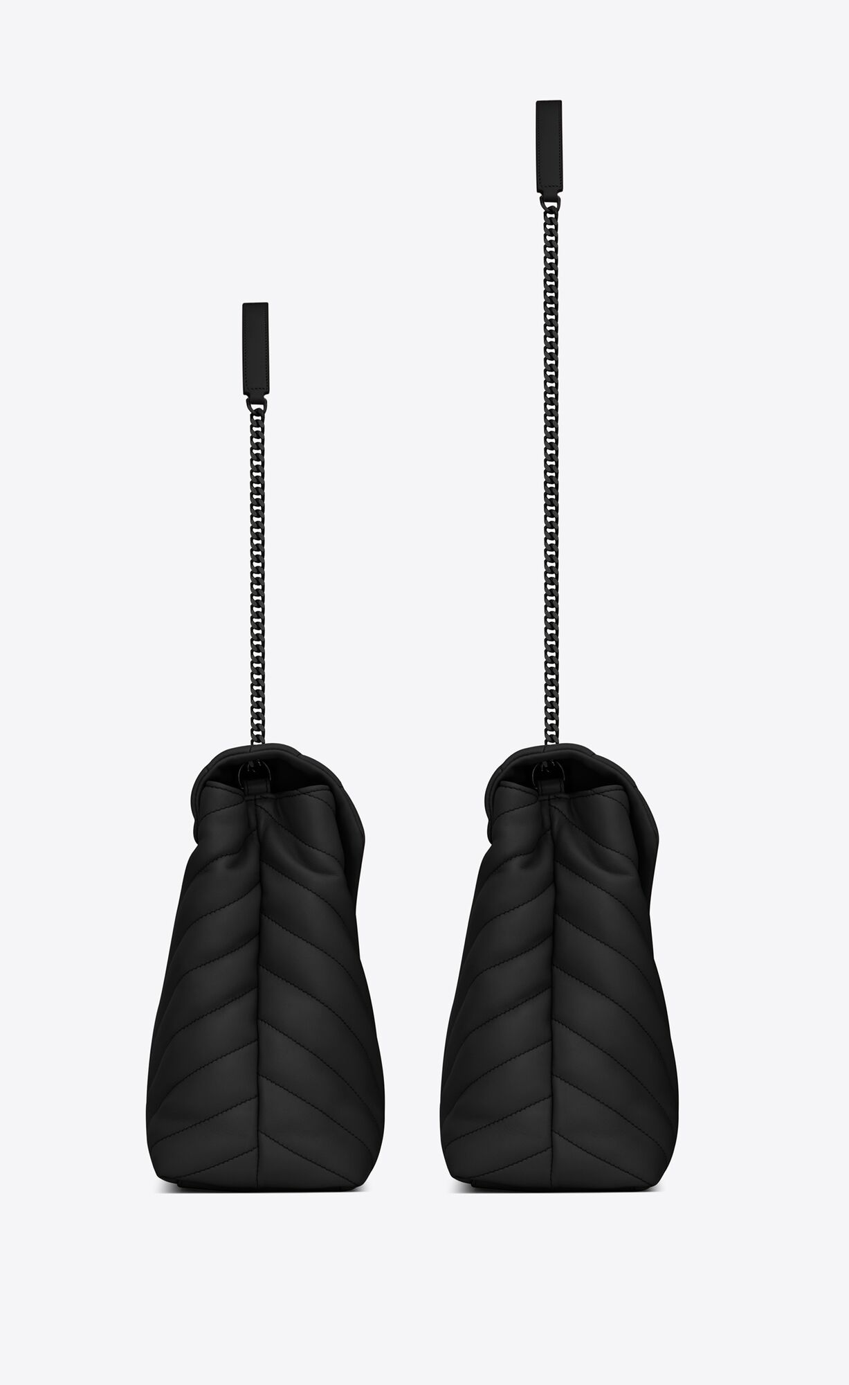 large loulou in quilted leather noir large loulou in quilted leather noir