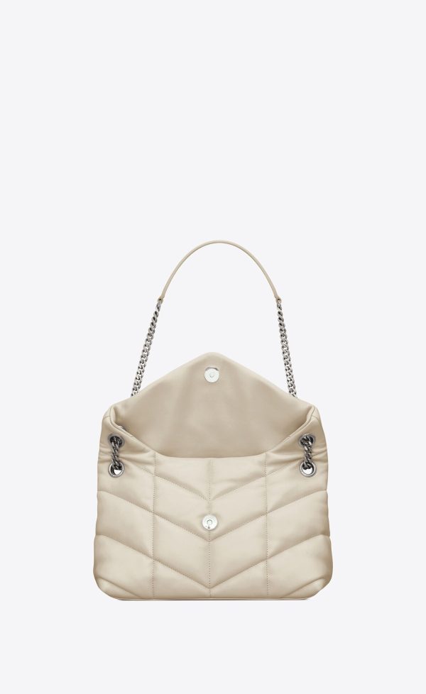 small puffer in quilted nappa leather blanc vintage