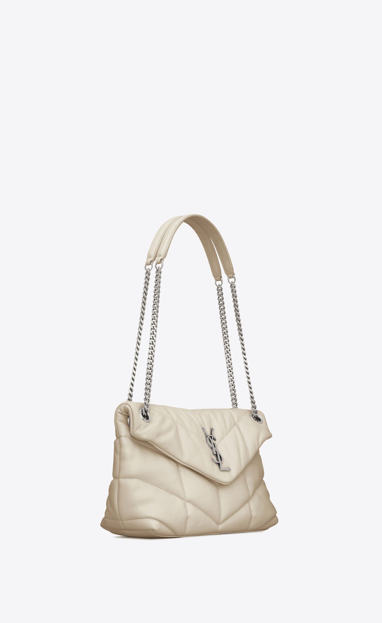 small puffer in quilted nappa leather blanc vintage small puffer in quilted nappa leather blanc vintage