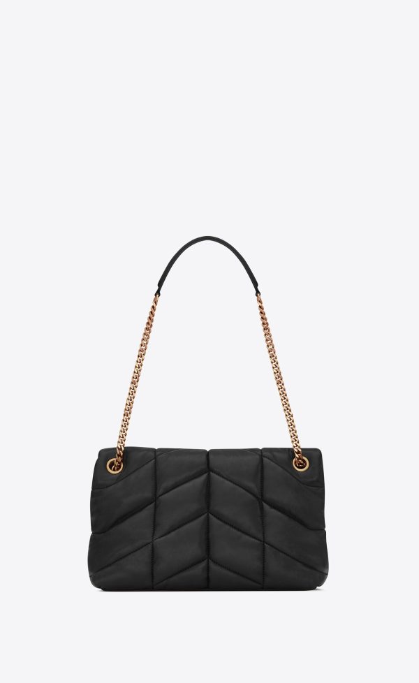 small puffer in quilted nappa leather black