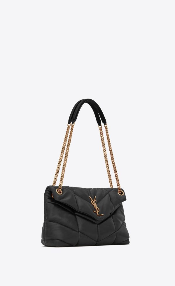 small puffer in quilted nappa leather black