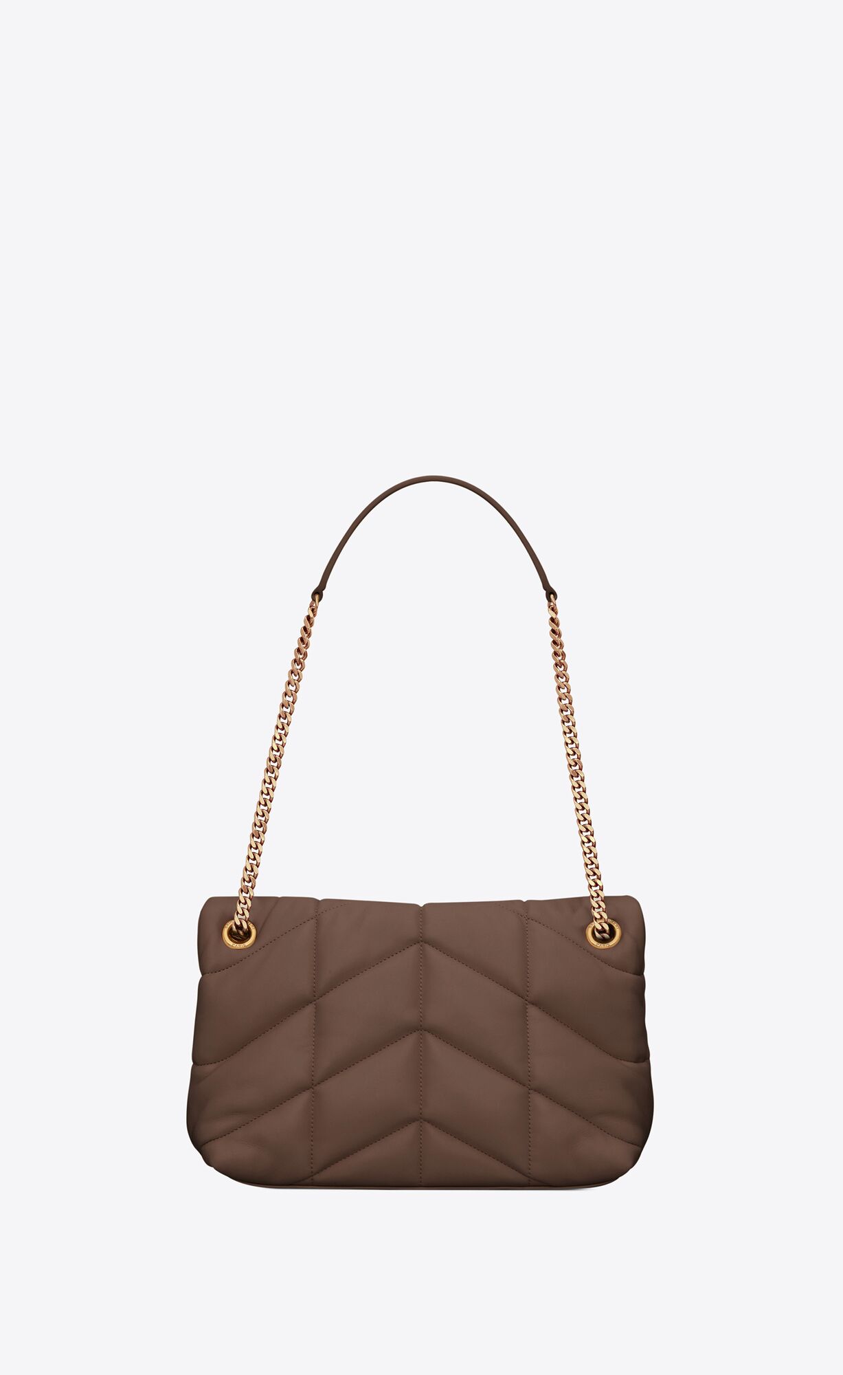 small puffer in quilted nappa leather dark brown small puffer in quilted nappa leather dark brown