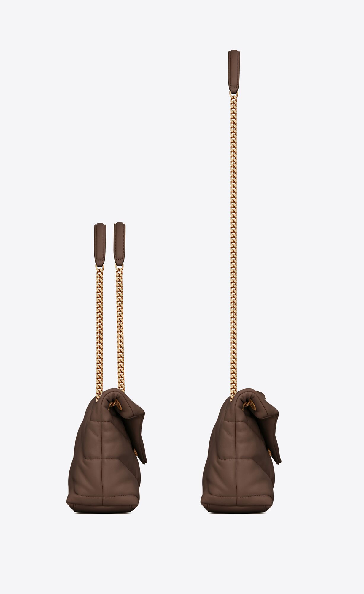 small puffer in quilted nappa leather dark brown small puffer in quilted nappa leather dark brown